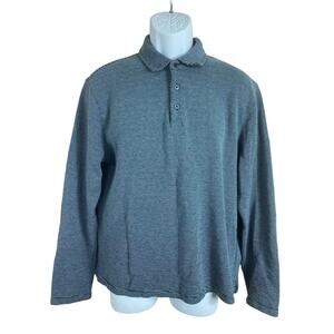 Vince Heather Stripe Long-Sleeve Sz M Vince Camuto Polo Shirt Sz M Coastal Blue